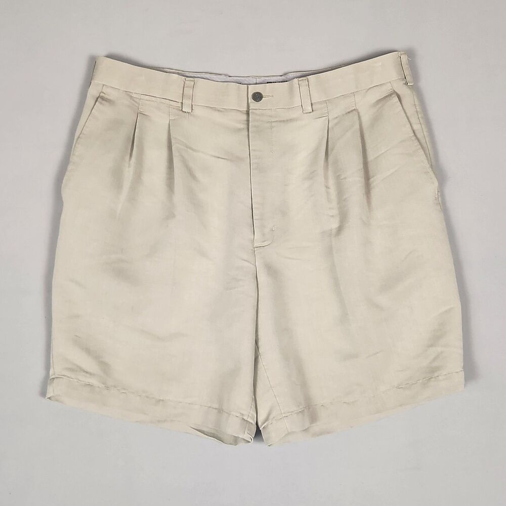 Ping Golf Shorts Men’s 38 Beige Pleated Performance Casual Lightweight